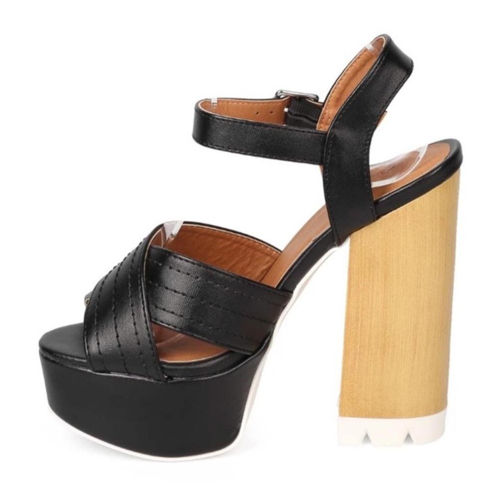 Black and Brown Platform Heels - Picture 2 of 7
